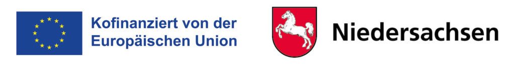 Zwei Logos von der Europäischen Union und Niedersachsen